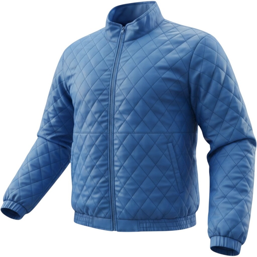 Vintage Honors Plus Size 1X Blue Quilted Nylon‎ Bomber Jacket Windbreaker Zip Up